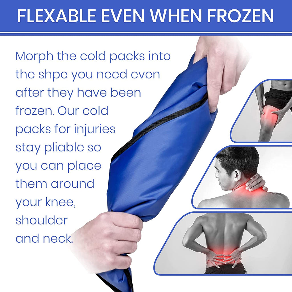 Reusable Ice Pack for Injuries, 11 x 14.5 - 2 Pack XL Flexible